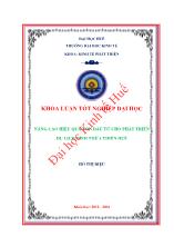 Khóa luận Nâng cao hiệu quả vốn đầu tư cho phát triển du lịch tỉnh Thừa Thiên Huế