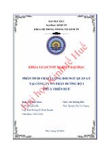 Khóa luận Phân tích chất lượng đội ngũ quản lý tại công ty cổ phần đường bộ I Thừa Thiên Huế