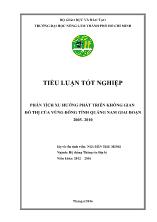 Khóa luận Phân tích xu hướng phát triển không gian đô thị của vùng đông tỉnh Quảng Nam giai đoạn 2005 - 2010