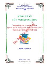 Khóa luận Tình hình quản lý và sử dụng vốn ngân sách nhà nước cho đầu tư xây dựng cơ bản trên địa bàn tỉnh Thừa thiên Huế