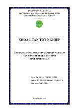 Khóa luận Ứng dụng công nghệ gis đánh giá nguy cơ hạn hán tại huyện Bắc Bình tỉnh Bình Thuận