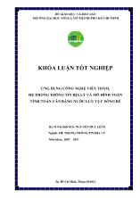 Khóa luận Ứng dụng công nghệ viễn thám, hệ thống thông tin địa lý và mô hình toán tính toán cân bằng nước lưu vực Sông Bé