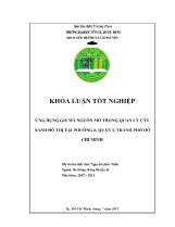 Khóa luận Ứng dụng gis mã nguồn mở trong quản lý cây xanh đô thị tại phường 6, quận 3, thành phố Hồ Chí Minh