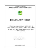 Khóa luận Ước lượng carbon lưu giữ trong rừng lá rộng thường xanh dựa vào ảnh vệ tinh đa phổ kết hợp điều tra thực địa tại huyện Tuy Đức, tỉnh Đăk Nông