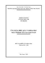 Luận văn Ứng dụng hiệu quả và khoa học máy tính bỏ túi vào giải toán