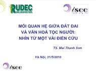 Mối quan hệ giữa đất đai và văn hoá tộc người: nhìn từ một vài điển cứu