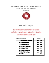 Tiểu luận Tư tưởng Hồ Chí Minh về vấn đề giữ gìn và phát huy bản sắc văn hóa truyền thống dân tộc