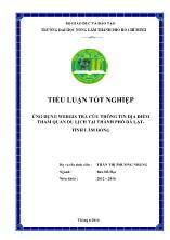 Tiểu luận Ứng dụng webgis tra cứu thông tin địa điểm tham quan du lịch tại thành phố đà lạttỉnh Lâm Đồng