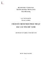 Chuyên đề Chăm sóc bệnh nhân phẫu thuật bắc cầu nối chủ vành