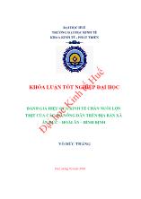 Đánh giá hiệu quả kinh tế chăn nuôi lợn thịt của các hộ nông dân trên địa bàn xã Ân đức – Hoài ân – Bình Định