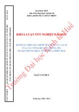 Đánh giá hiệu quả kinh tế sản xuất cao su của các nông hộ ở xã Phong mỹ, huyện Phong điền, tỉnh thừa thiên Huế