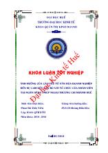 Đề tài Ảnh hưởng của các yếu tố văn hóa doanh nghiệp đến sự cam kết gắn bó với tổ chức của nhân viên tại ngân hàng thương mại cổ phần ngoại thương chi nhánh Huế