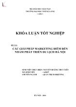 Đề tài Các giải pháp marketing điểm đến nhằm phát triển du lịch Hà Nội