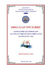 Đề tài Đánh giá hiệu quả kinh doanh tại công ty TNHH xây dựng thiên an hải giai đoạn 2012 - 2014