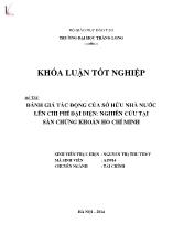 Đề tài Đánh giá tác động của sở hữu nhà nước lên chi phí đại diện: nghiên cứu tại sàn chứng khoán Hồ Chí Minh