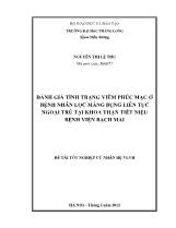 Đề tài Đánh giá tình trạng viêm phúc mạc ở bệnh nhân lọc màng bụng liên tục ngoại trú tại khoa thận tiết niệu bệnh viện Bạch Mai