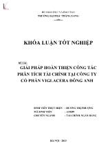 Đề tài Giải pháp hoàn thiện công tác phân tích tài chính tại công ty cổ phần Viglacera Đông Anh