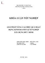 Đề tài Giải pháp nâng cao hiệu quả hoạt động kinh doanh tại xí nghiệp xây dựng Đức Minh