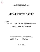 Đề tài Giải pháp nâng cao hiệu quả kinh doanh tại công ty cổ phần gia phát