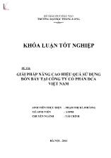 Đề tài Giải pháp nâng cao hiệu quả sử dụng đõn bẩy tại công ty cồ phần DCA Việt Nam