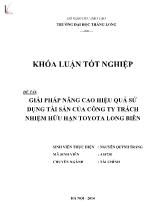 Đề tài Giải pháp nâng cao hiệu quả sử dụng tài sản của công ty trách nhiệm hữu hạn Toyota Long Biên