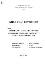 Đề tài Giải pháp nâng cao hiệu quả sử dụng vốn kinh doanh tại công ty TNHH truyền thông ADT