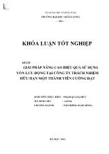 Đề tài Giải pháp nâng cao hiệu quả sử dụng vốn lưu động tại công ty trách nhiệm hữu hạn một thành viên Cường Đạt