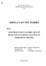 Đề tài Giải pháp nâng cao hiệu quả sử dụng vốn lưu động tại công ty TNHH Hùng Phương