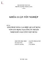 Đề tài Giải pháp nâng cao hiệu quả sử dụng vốn lưu động tại công ty trách nhiệm hữu hạn ô tô Việt Hùng