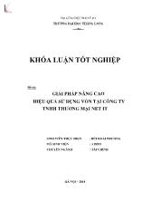 Đề tài Giải pháp nâng cao hiệu quả sử dụng vốn tại công ty TNHH thương mại net IT