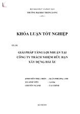 Đề tài Giải pháp tăng lợi nhuận tại công ty trách nhiệm hữu hạn xây dựng Hải Âu