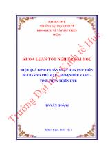 Đề tài Hiệu quả kinh tế sản xuất hoa cúc trên địa bàn xã Phú mậu – Huyện Phú vang – Tỉnh thừa thiên Huế