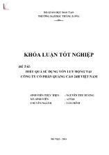 Đề tài Hiệu quả sử dụng vốn lưu động tại công ty cổ phần quảng cáo 24h Việt Nam