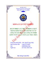 Đề tài Hoàn thiện các thử nghiệm cơ bản trong kiểm toán doanh thu ở các công ty xây dựng do công ty TNHH kiểm toán và kế toán AAC thực hiện