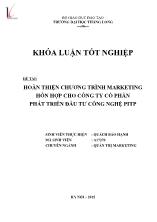 Đề tài Hoàn thiện chương trình marketing hỗn hợp cho công ty cổ phần phát triển đầu tư công nghệ PITP