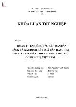 Đề tài Hoàn thiện công tác kế toán bán hàng và xác định kết quả bán hàng tại Công ty Cổ phần Thiết bị Khoa học và Công nghệ Việt Nam