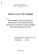 Đề tài Hoàn thiện công tác kế toán bán hàng và xác định kết quả bán hàng tại công ty trách nhiệm hữu hạn Minh Hương PND