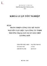 Đề tài Hoàn thiện công tác kế toán nguyên vật liệu tại công ty TNHH thương mại và sản xuất giày dép Lương Sơn