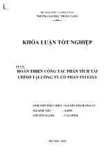 Đề tài Hoàn thiện công tác phân tích tài chính tại công ty cổ phần intesys