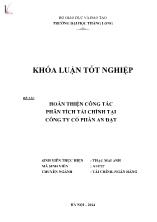 Đề tài Hoàn thiện công tác phân tích tài chính tại công ty cổ phần An Đạt