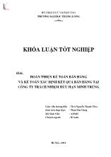 Đề tài Hoàn thiện kế toán bán hàng và kế toán xác định kết quả bán hàng tại công ty trách nhiệm hữu hạn Minh Trung