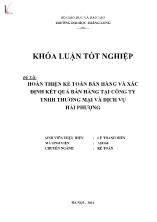 Đề tài Hoàn thiện kế toán bán hàng và xác định kết quả bán hàng tại công ty TNHH thương mại và dịch vụ Hải Phượng