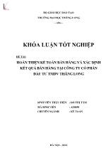 Đề tài Hoàn thiện kế toán bán hàng và xác định kết quả bán hàng tại công ty cổ phần đầu tư TMDV Thăng Long