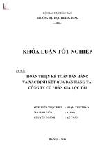 Đề tài Hoàn thiện kế toán bán hàng và xác định kết quả bán hàng tại công ty cổ phần gia Lộc Tài