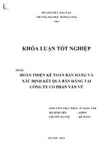 Đề tài Hoàn thiện kế toán bán hàng và xác định kết quả bán hàng tại công ty cổ phần Vân Vũ