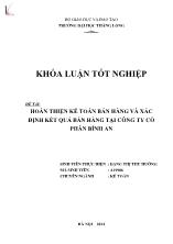 Đề tài Hoàn thiện kế toán bán hàng và xác định kết quả bán hàng tại công ty cổ phần Bình An