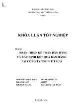 Đề tài Hoàn thiện kế toán bán hàng và xác định kết quả bán hàng tại công ty TNHH Titaco