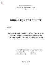 Đề tài Hoàn thiện kế toán bán hàng và xác định kết quả bán hàng tại công ty cổ phần thương mại và khoáng sản Nguyên Phát