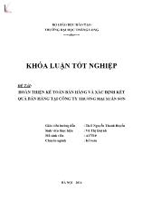 Đề tài Hoàn thiện kế toán bán hàng và xác định kết quả bán hàng tại công ty thương mại Xuân Sơn