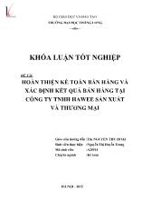 Đề tài Hoàn thiện kế toán bán hàng và xác định kết quả bán hàng tại công ty TNHH hawee sản xuất và thương mại